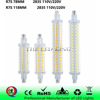 

78mm 118mm R7S Led Lamp J78 J118 AC 220V 110V 2835SMD 64 128 leds Spotlight Replace Halogen Floodlight R7S Lamparas No Flicker