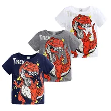 Fashion Boys T-shirt Cartoon Dinosaur T-shirt Kids Tops Tees Baby Boys T-Shirts Cotton Short Sleeve Children Tops Tees 3 14years teen boys clothes roblox t shirt cartoon running t shirt fashion hot game 100% cotton blue tops tees kids costumes