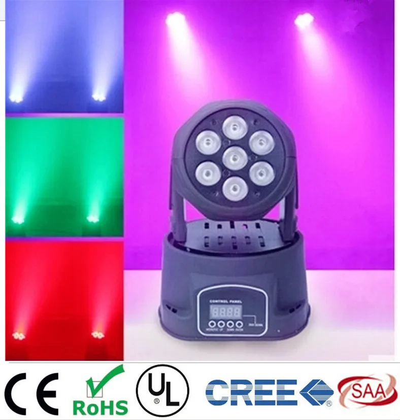 

2pcs/Lot led mini wash moving head light 7x12w RGBW quad DMX 9/14channels
