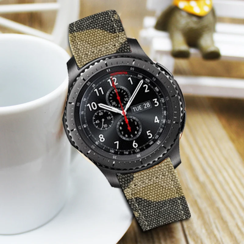 Ремешок холщовый для Samsung Gear S3 S2 модный спортивный браслет Huawei Watch 2 Huami Amazfit 20 22
