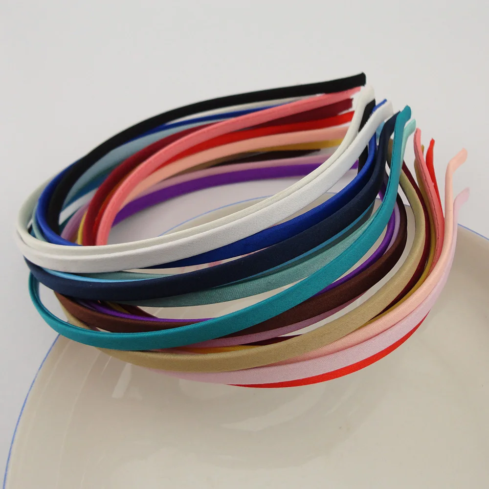 50PCS Assorted colors 5mm full fabric covered plain Metal Hair