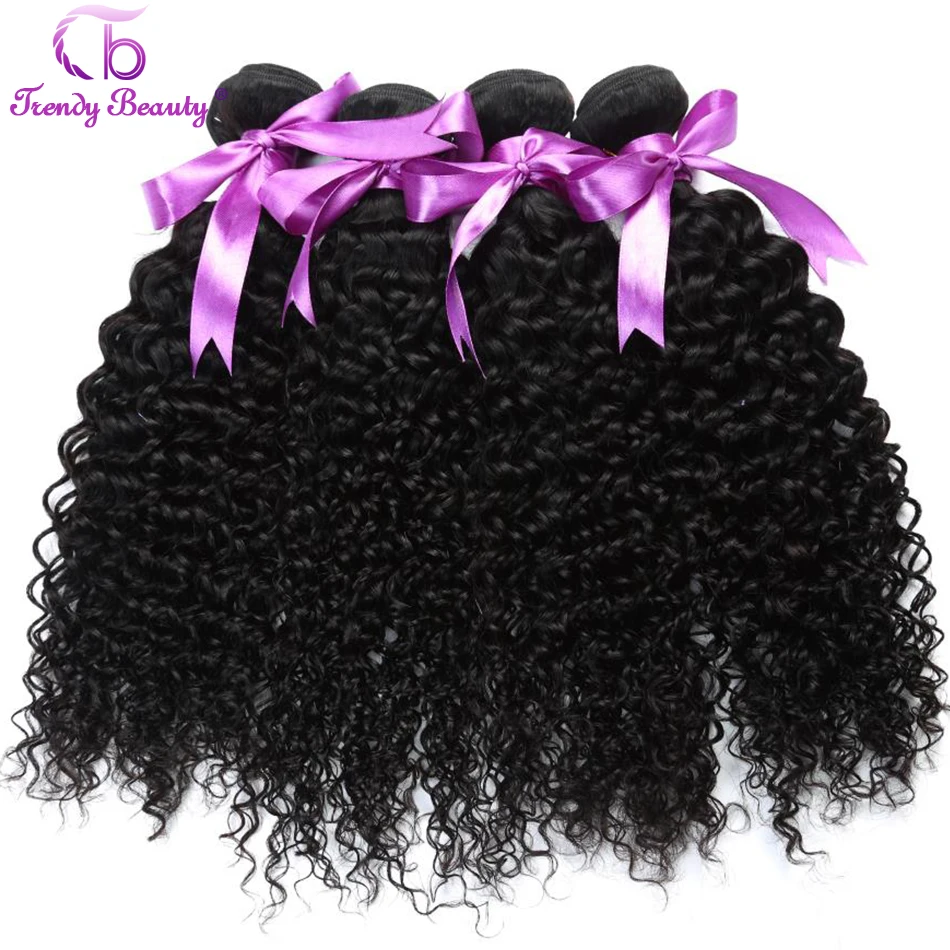 

Trendy Beauty Brazilian kinky curly hair 4 bundles per lot natural black color can be dyed free shipping human hair weave bundle