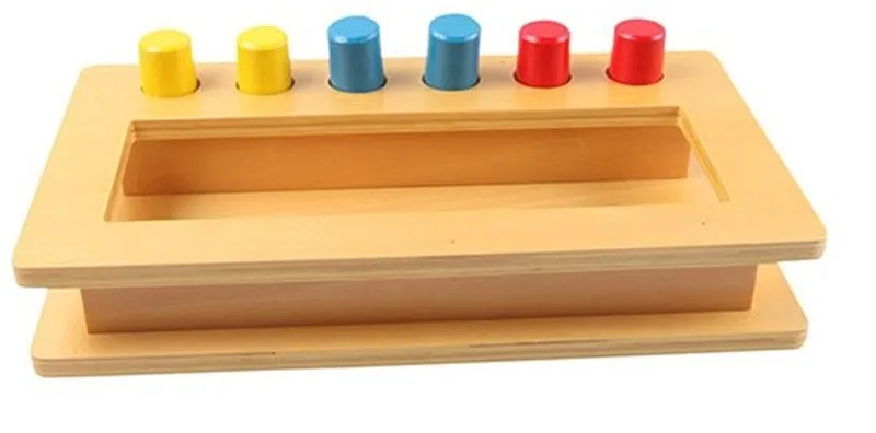 Новая деревянная детская игрушка Монтессори дерево Tri-цветной цилиндр вставить коробку обучения образовательный Дошкольный детские подарки