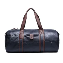 Новая мужская сумка для путешествий 19 дюймов из искусственной кожи, мужские дорожные сумки, черная сумка на плечо, круглое ведро, форма, сумка-мессенджер