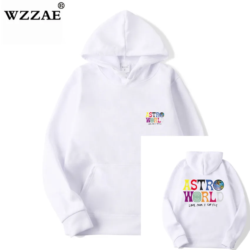 White Трэвисс Скотт ASTROWORLD WISH YOU WAS HERE толстовки модные буквы ASTROWORLD Толстовка уличная Мужская Женская пуловер Толстовка - Цвет: White