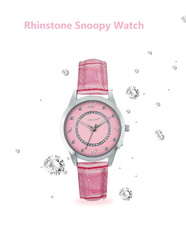 SNOOPY оригинальные девушки новые relojes мультфильм детские часы модные детские милые rhinstone рэп японские кварцевые часы relogio feminino