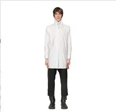 S~ 5XL! Новинка года мужская одежда GD Мода стилист до длинные и короткие боковая молния Воротник Кнопка плюс размеры костюмы - Цвет: Белый
