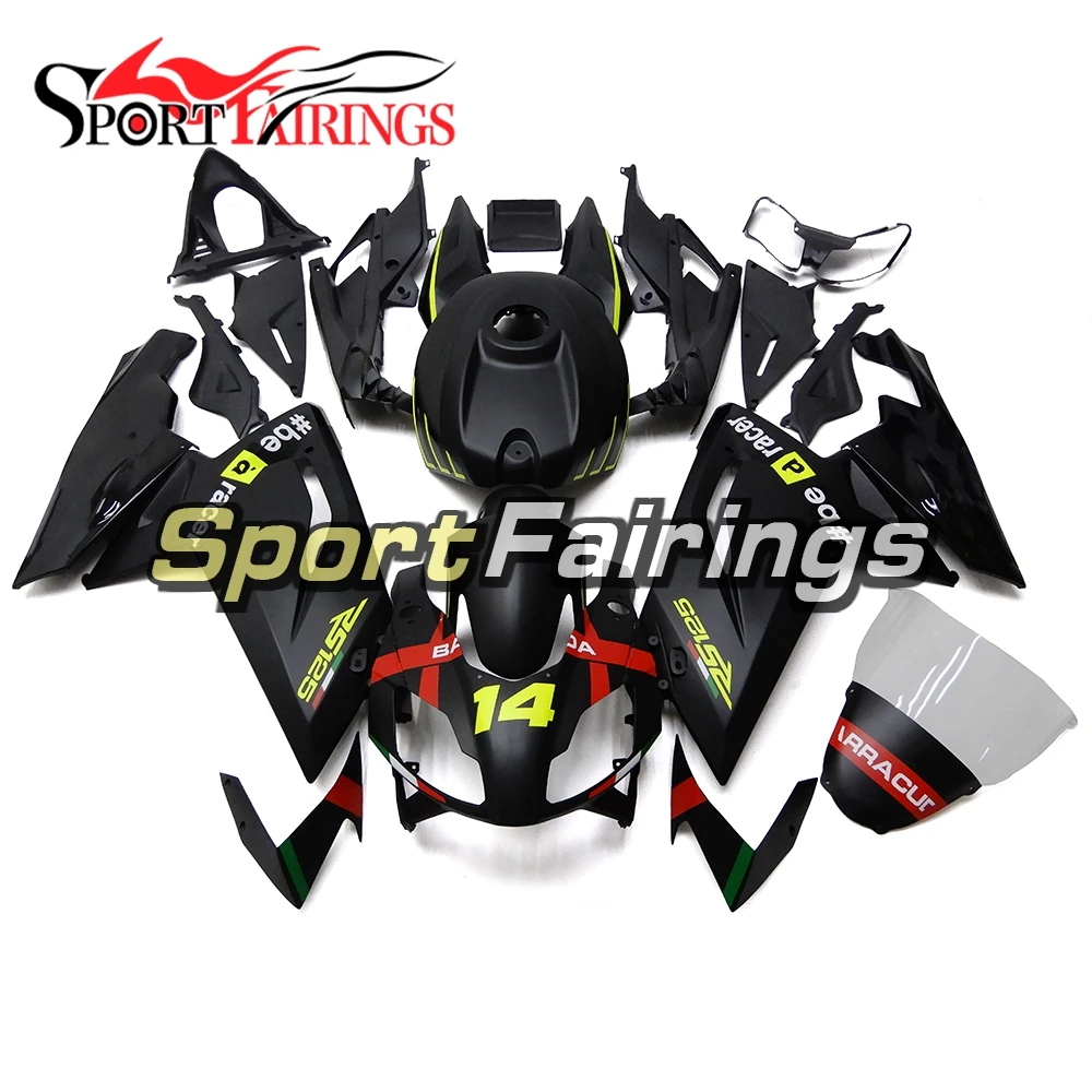 Матовые черные 14 обтекателей для Aprilia RS4 125 2006-2011 06 07 08 09 10 11 инъекция ABS комплект