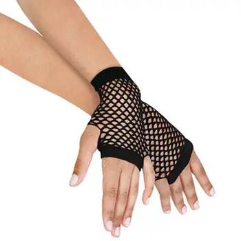 

2016 New Design Candy Color Fashion Short Mesh Punk Sexy Night Club Fingerless Gloves for Women Drop Shipping Retails
