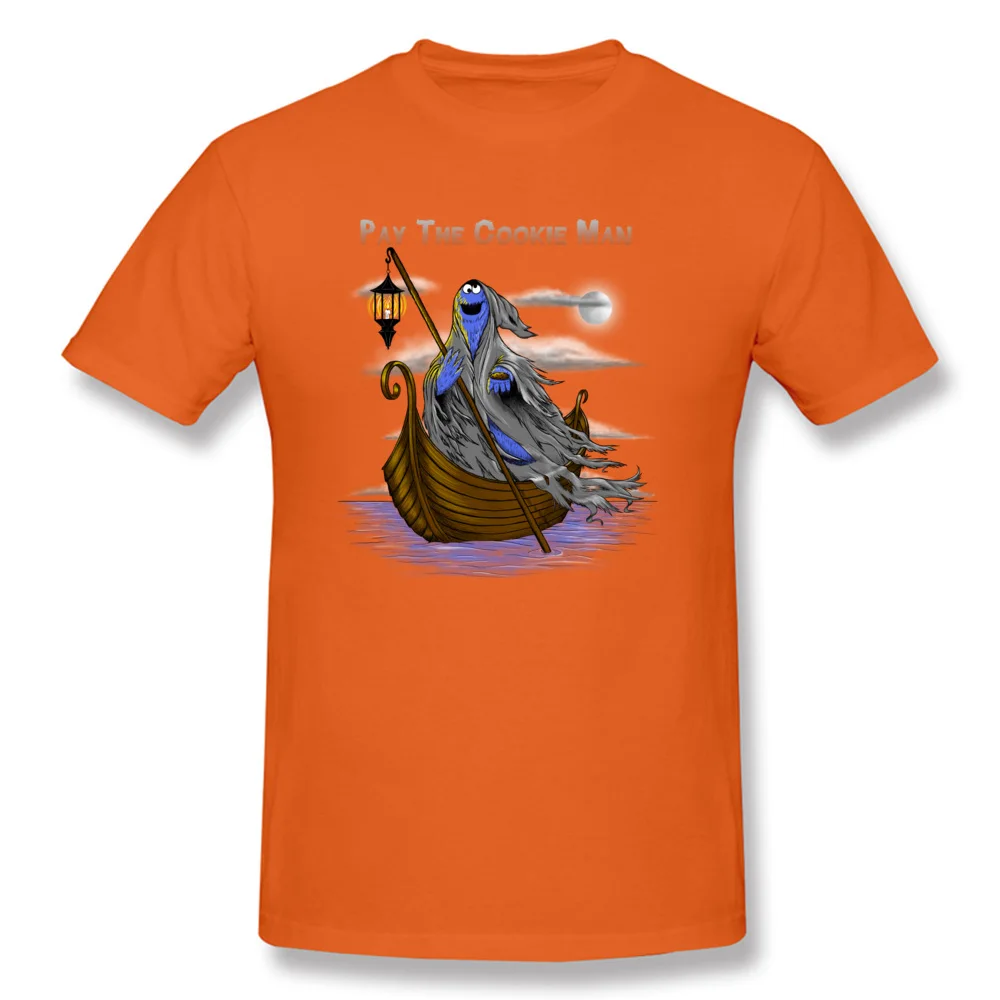 Pay the Cookie Man Brand Fashionable Tops Shirt Crewneck Summer Pure Cotton Short Sleeve Top T-shirts for Men Europe T Shirt Pay the Cookie Man orange