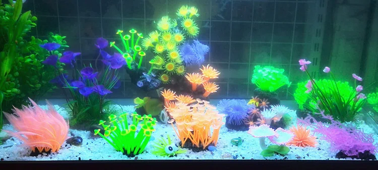 1 шт. живой силиконовый искусственный Коралл растение Пейзаж орнамент для аквариума