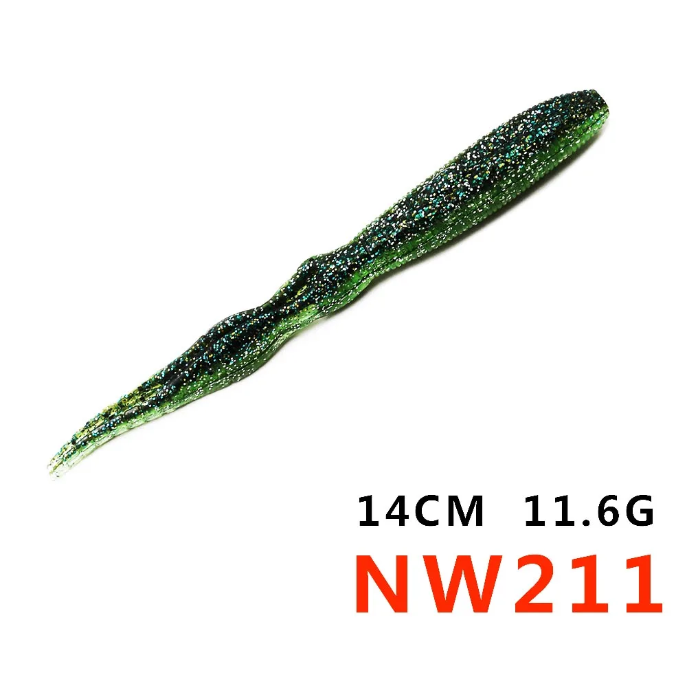 Bassland мягкие наживки рыболовные блесны силиконовая приманка Воблер для рыбалки 14 см 11,6 г 4 шт. Каждая сумка червь leurre - Цвет: NW211