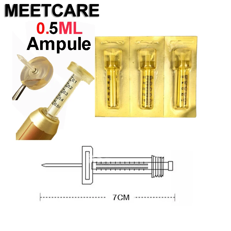 0,5 миллилитровый шприц ампул головка для пистолета гиалурона ручка гиалурон высокого давления удаления морщин водный шприц одноразовые+ 0,5 мл иглы