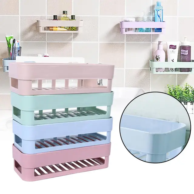 Stick Type Bathroom Kitchen Corner Wall Storage Rack Organizer Stick Type Bathroom Kitchen Corner Wall Storage Rack Organizer Shower Shelf Basket Mounted
