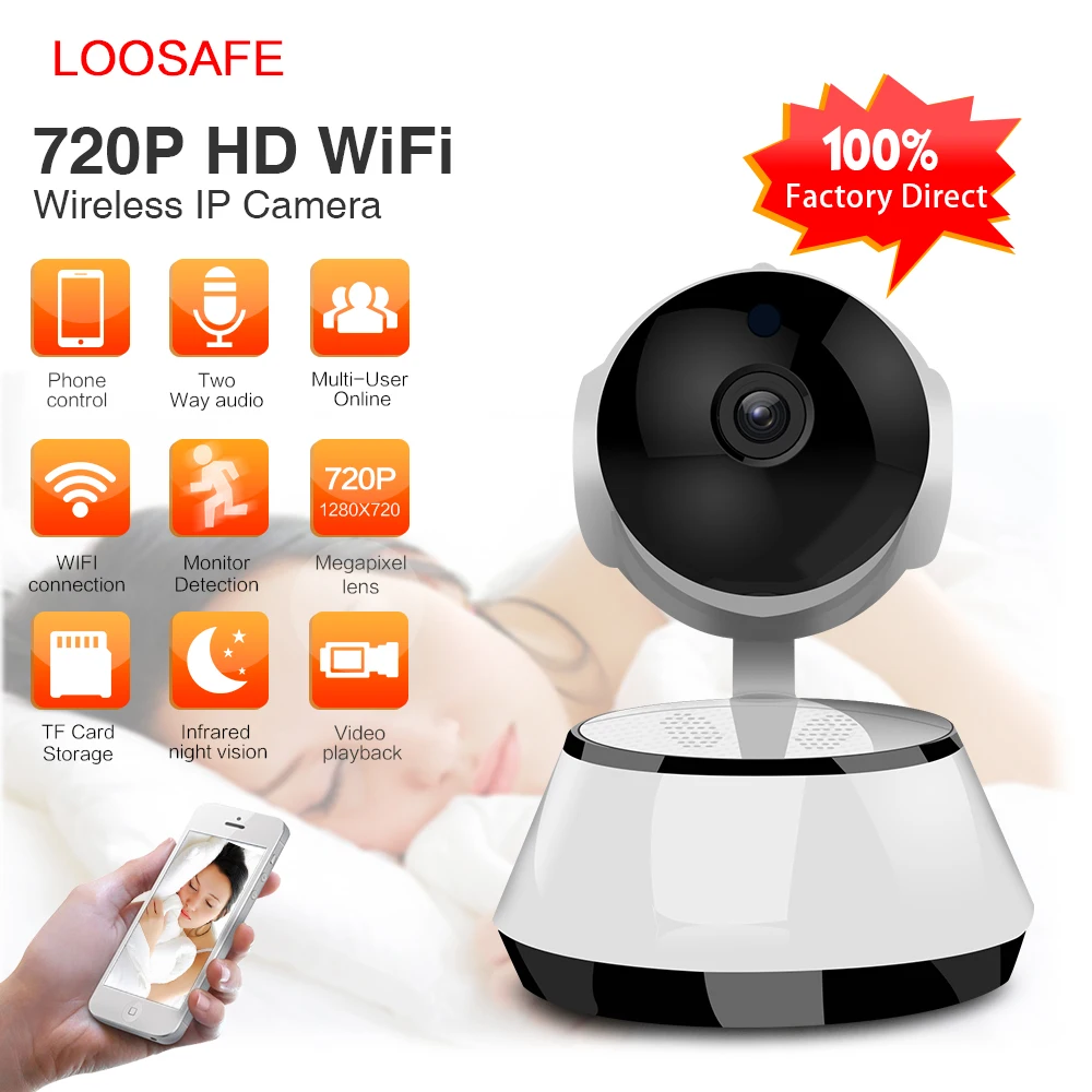 LOOSAFE Wifi Security IP Camera Baby Monitor Wifi Wireless