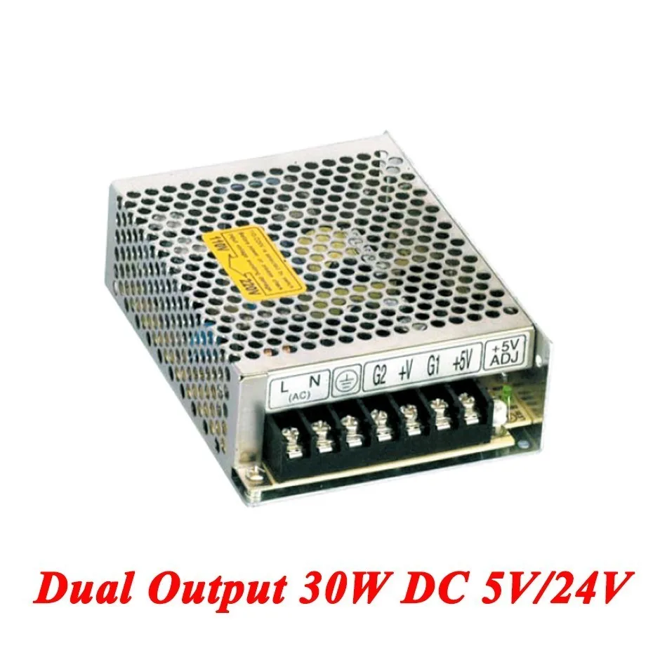 

D-30B Double Output Switching Power Supply 30W 5V/24V,dc Power Supply For Led Driver,AC110V/220V Transformer To DC 5V/24V