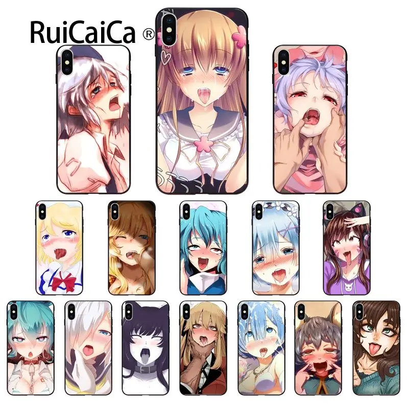 

Ruicaica Japanese manga Ahegao girl DIY Printing Drawing Phone Case cover Shell for iPhone X XS MAX 6 6S 7 7plus 8 8Plus 5 5S XR
