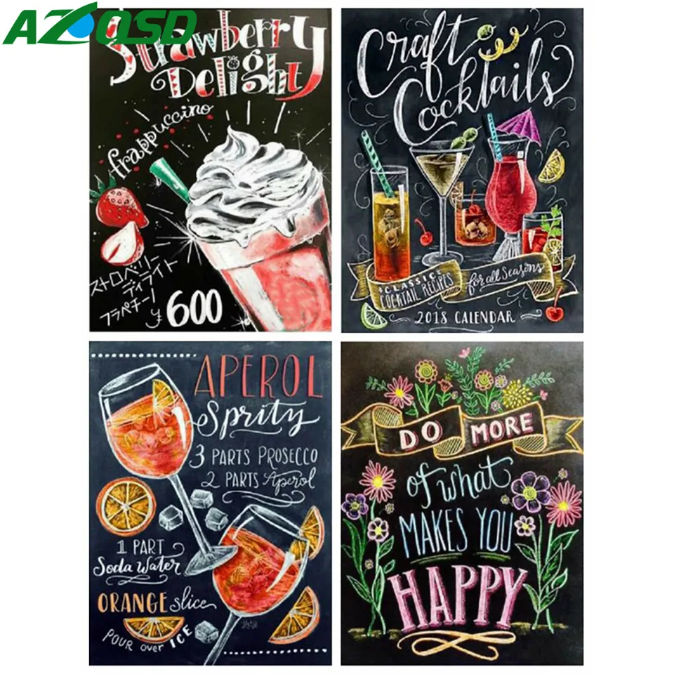 

AZQSD Diamond Embroidery Scenery 5D DIY Diamond Painting Handmade Home Decor Full Drill Scenic Blackboard Picture Rhinestones