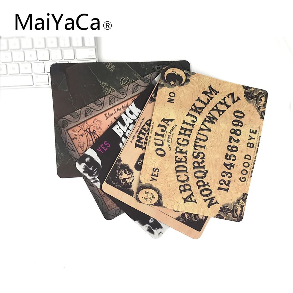 MaiYaCa топ продаж роскошные печати Ouija доска пользовательские кожи Нескользящие прочный резиновый коврик для мыши ПК оптическая мышь