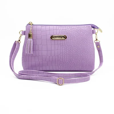 Модные женские маленькие сумки с кисточками от известного бренда горячая Распродажа мини-сумки через плечо из крокодиловой кожи - Цвет: purple