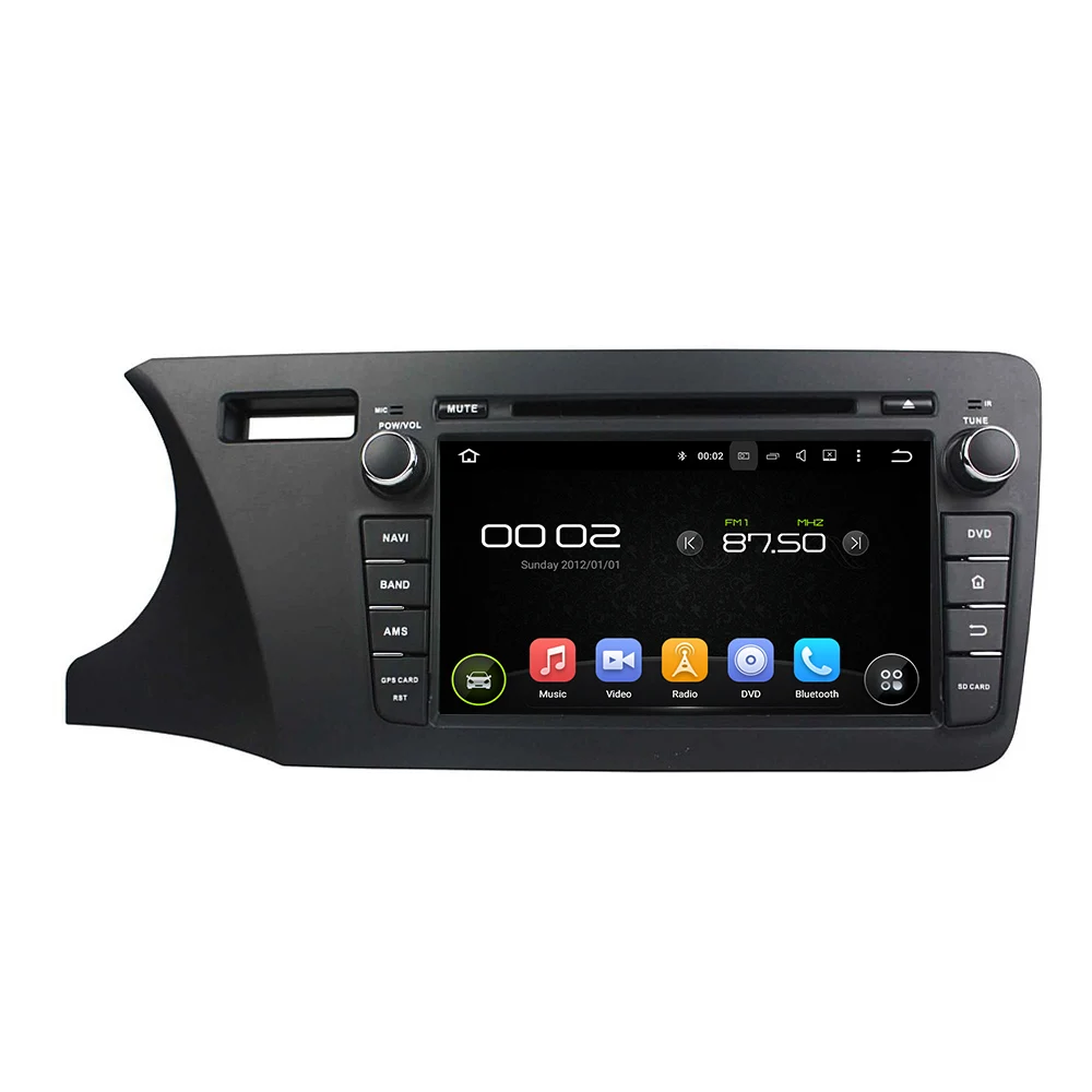 8 Octa core Android 6 0 Car Multimedia Player For Honda CITY 2014 Left Free MAP