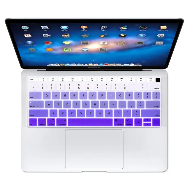 Цветная силиконовая защитная пленка для клавиатуры для нового Macbook Air 13 A1932 раскладка клавиатуры США Mabook Air 13,3 защита кожи - Цвет: Gradient Purple