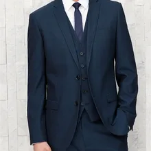 Темно-синие облегающие смокинги для жениха для мужчин, новинка, дизайнерский Блейзер, свадебные костюмы для мужчин, 3 предмета