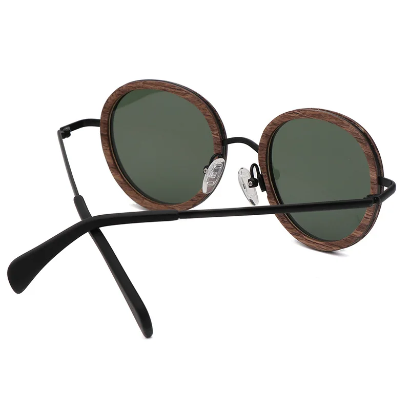 Sonnenbrille Green Sonne dark Glas brown Uv400 Mode Green Ultraleicht Männer Runde 2018 Frauen Marke Objektiv Polarisierte Design Holz wSUUqa