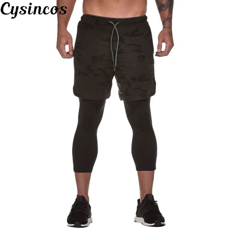 

CYSINCOS 2019 Summer Male Shorts Casual High Quality Half Short Pants Quick dry Beach Pants Camouflage Training Short Pants