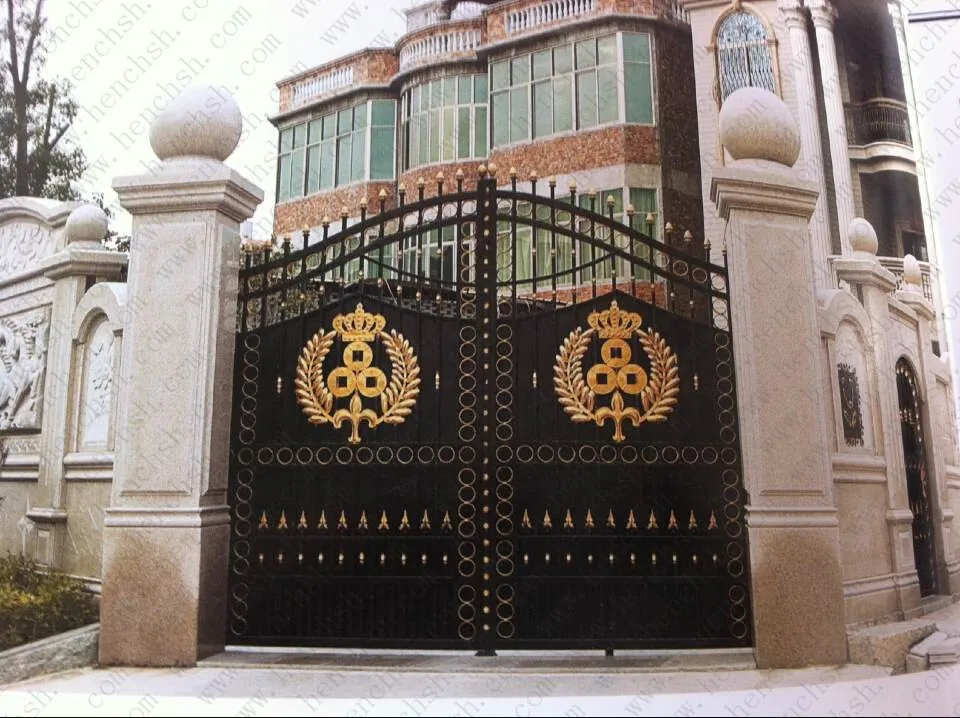 Top villa hand custom wrought iron gates wrought iron gate v ig3in Gates from Home Improvement