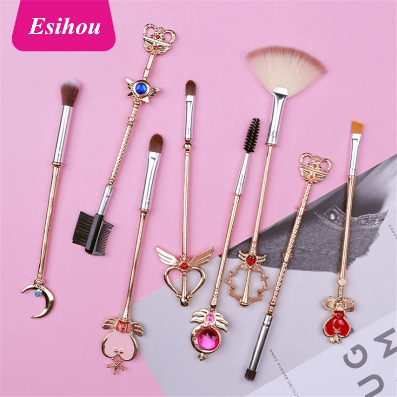 

Cartoon Anime Sailor Moon Cosplay Periphery Magic Wand Props Accessories Metal Handle Makeup Pen Set Birthday Present