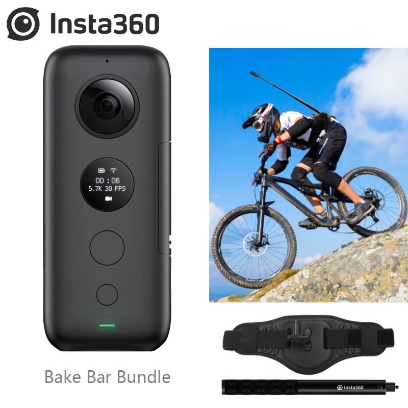 Insta360 Спортивная Экшн-камера ONE X 18MP, поддержка Wi-Fi, 5,7 K, фото, для велосипеда, задняя часть, набор, Insta 360, аксессуары, задняя панель, комплект для домашних животных