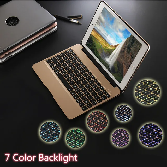 New Aluminum Keyboard Cover Case with 7 Colors Backlight Backlit