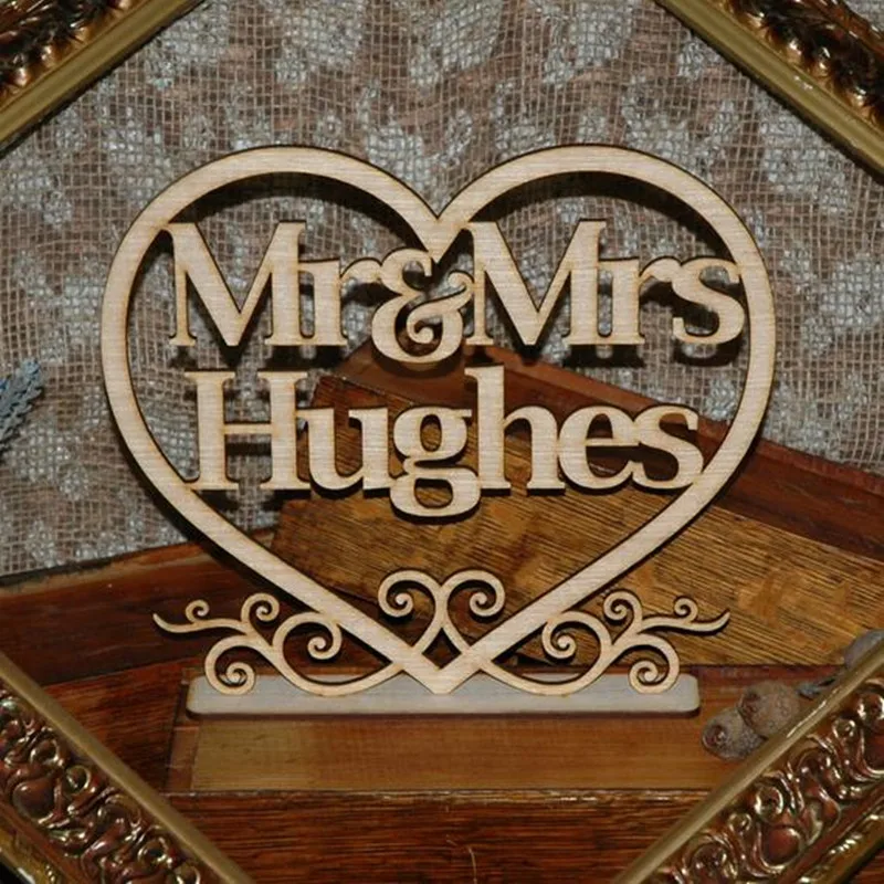 Custom Mr & Mrs Wedding Table Sign with surname