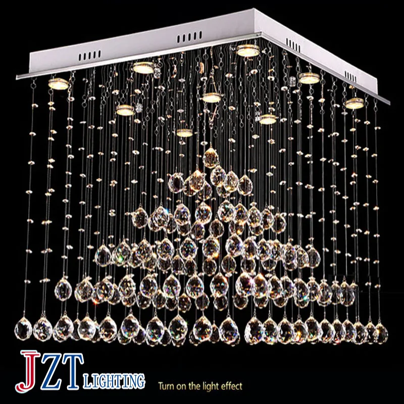 

W K9 Crystal Chandelier Wave Droplight Modern Lighting Fixture Foyer Lamps Downlight Ceiling Lamp Restaurant Lighting