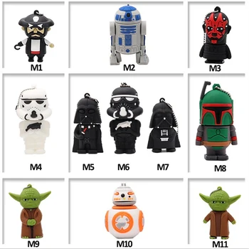 

Wholesale cartoon star war pen drive 4GB 8GB 16GB 32GB 64GB Death Vader/BB-8 memory stick creative gift usb flash drive u stick