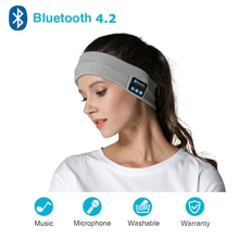 Унисекс Bluetooth Спорт Музыка вызов повязка на голову Sweatband с микрофоном полное затенение сна маска для глаз громкой связи BT4.2 edr-наушники