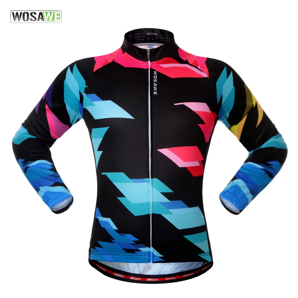 Wosawe Cycling Clothings Qiuck Dry Sports Wear Long Sleeve Maillot