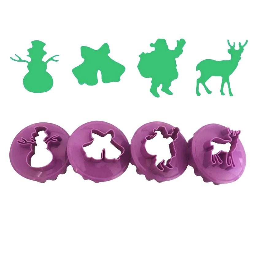 

4 pcs/set Christmas Shape Biscuit Cookie Cutter Sugarcraft Mold Fondant Cake Decorating Tools