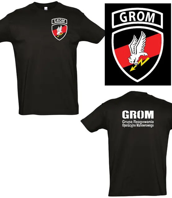 $US $15.62  GROM Polish Special Forces T shirt men army short sleeve two sides tee US plus size S-3XL