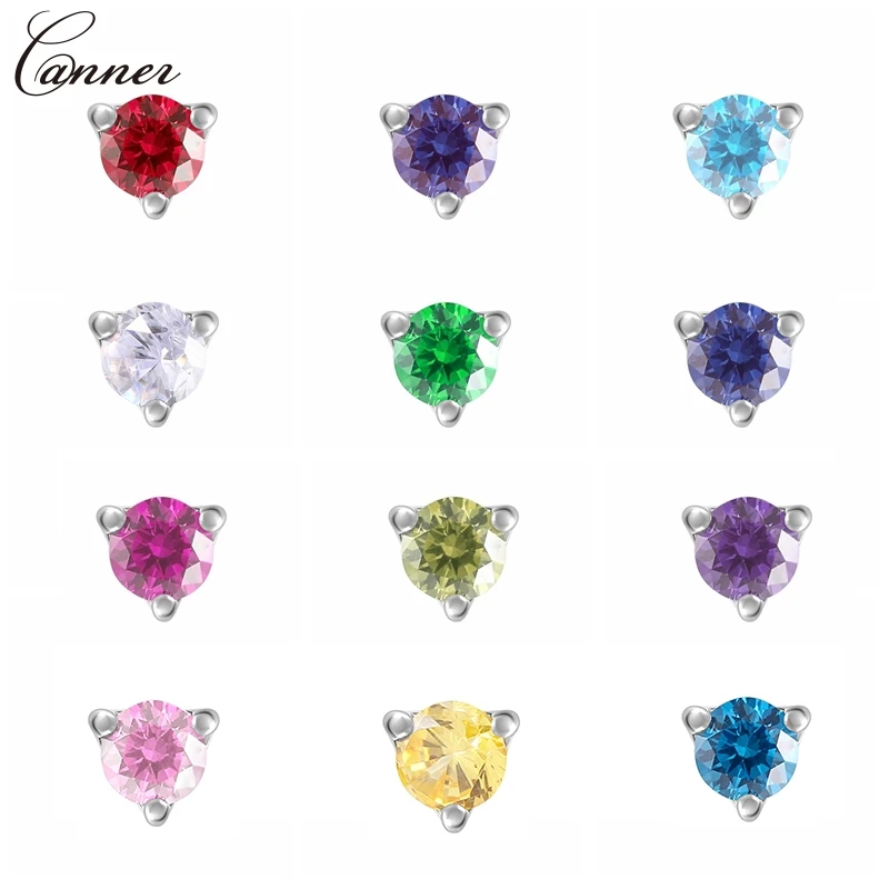 5MM Cubic Zirconia Stud Earrings for Women 925 Sterling Silver Earrings 2019 Wedding Party Jewelry Gifts Female Mini Earings Q40