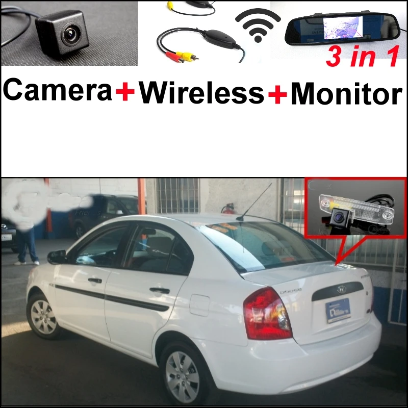 

3 in1 Special Rear View Camera + Wireless Receiver + Mirror Monitor Easy DIY Back Up Parking System For Dodge Attitude