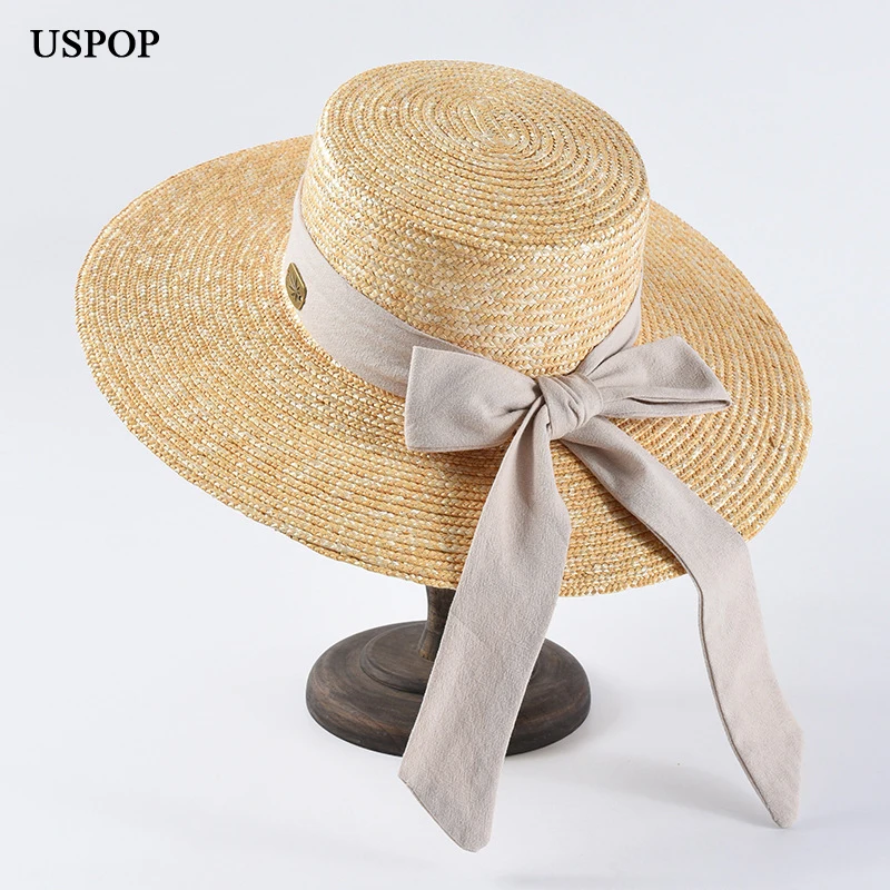 

USPOP fashion raffia sun hats women summer hats natural wheat straw hat casual female ribbon bow-knot wide brim beach hat