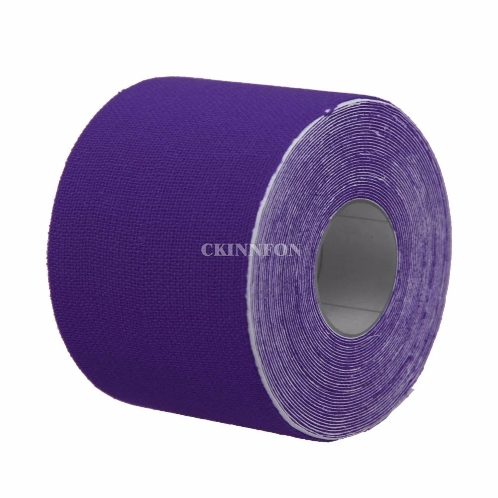 100 рулонная мышечная лента 5 см х 5 м пластырь кинезиологическая Лента Хлопок эластичная клейкая повязка для мышц забота физио напряжение травматизм поддержка - Цвет: Purple