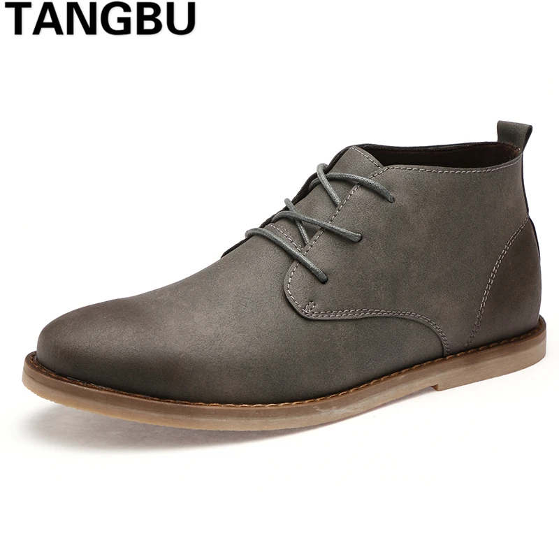 

New Arrival Winter High Top Men Chelsea Boots Lace Up Warm Plush Casual Men Boots Ankle Botas Fashion Men Work Boots Size 38-44