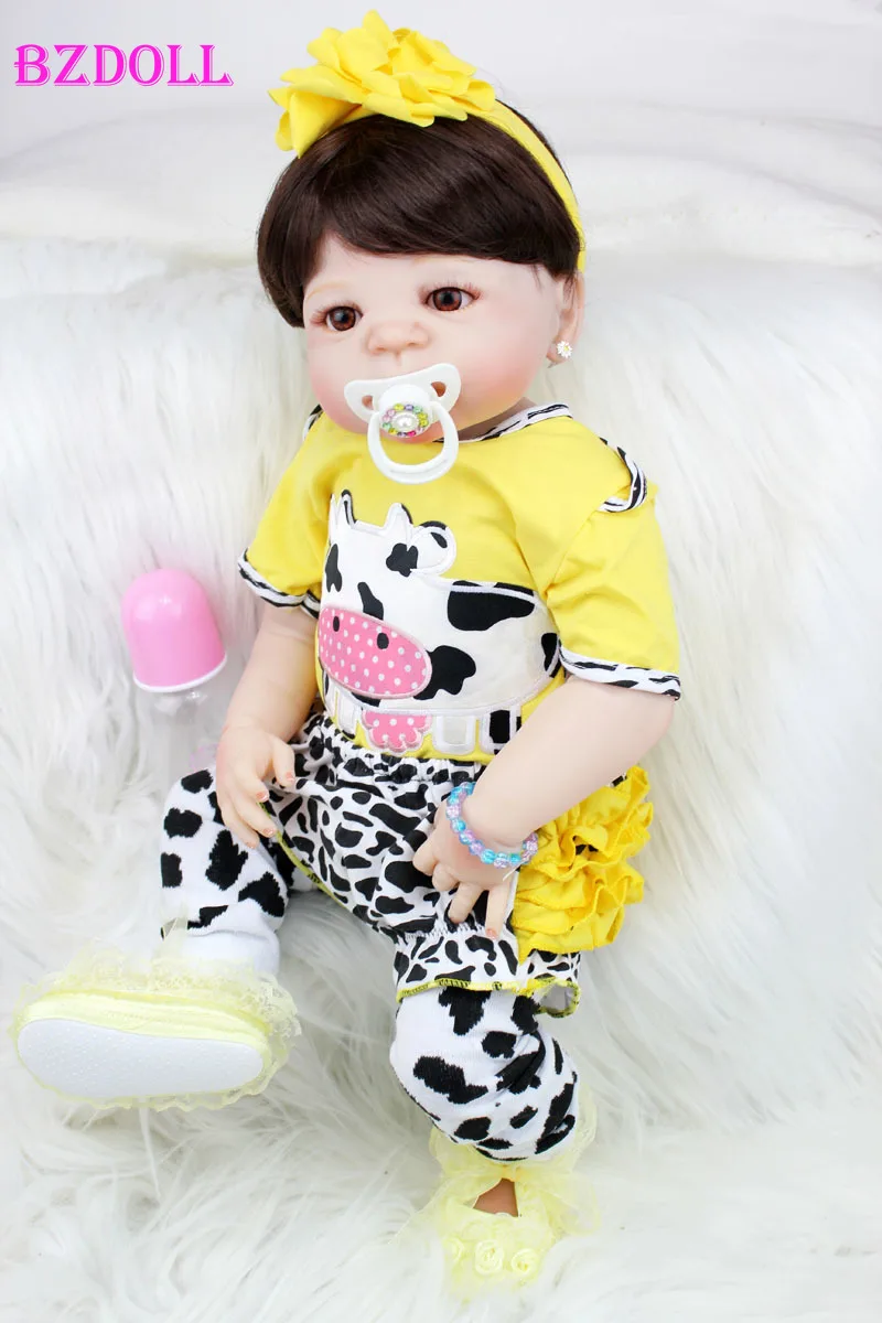 BZDOLL 55 см полностью силиконовая кукла Reborn Baby Doll игрушка Реалистичная 22 дюймов новорожденная принцесса малыш девочка подарок на день рождения Купание игрушка