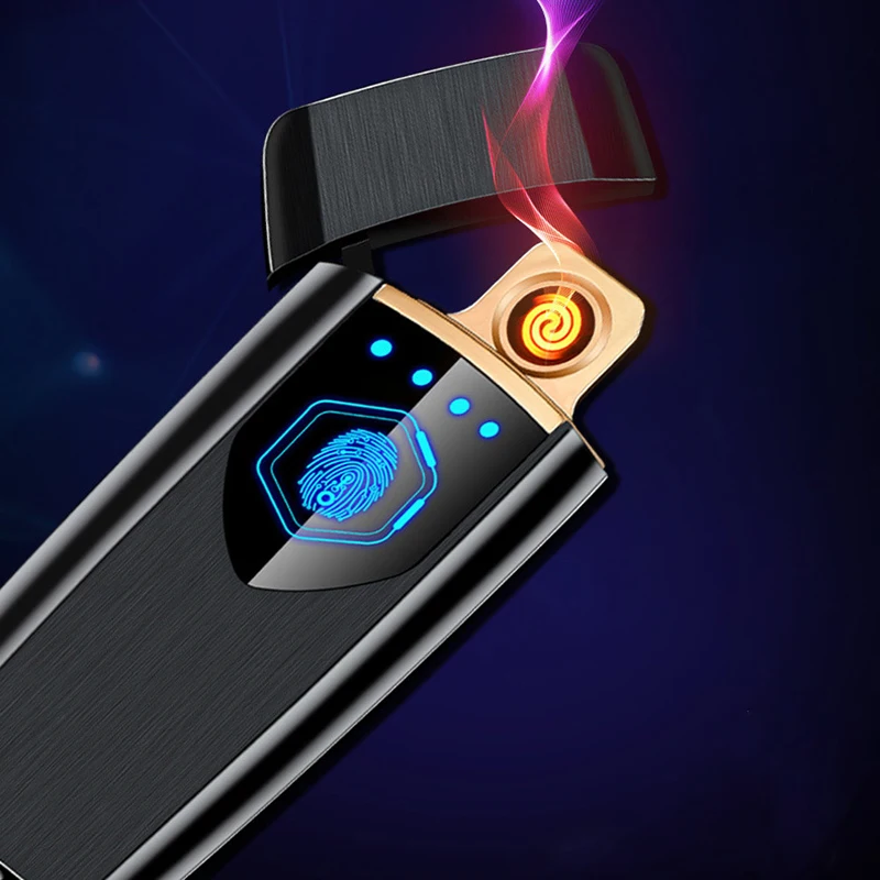 Металлическая тонкая USB Зажигалка с сенсорным переключателем, зажигалка для сигарет, Электронная зажигалка, Лазерная вывеска и имя