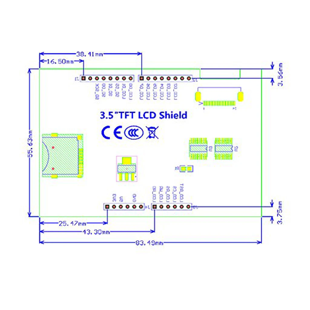 3.5 inch TFT LCD Touch Screen Shield Color Module 320 X 480 for Arduino