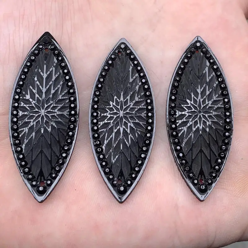 Стразы в виде конского глаза AB из смолы 16 шт. 19 мм * 49 свадебные пуговицы с плоским
