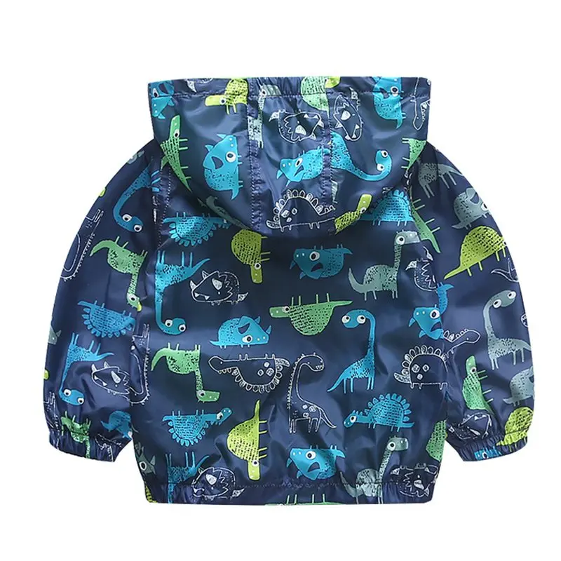 COOTELILI 80-120cm Spring Autumn Dinosaur Windbreaker Kids Jacket Boys Outerwear Coat Hooded Baby Clothing For Boys (5)